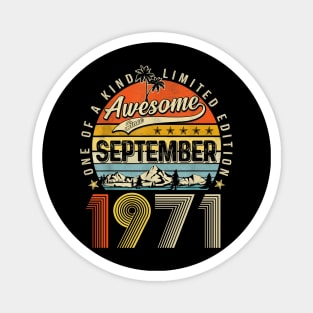 Awesome Since September 1971 Vintage 52nd Birthday Magnet